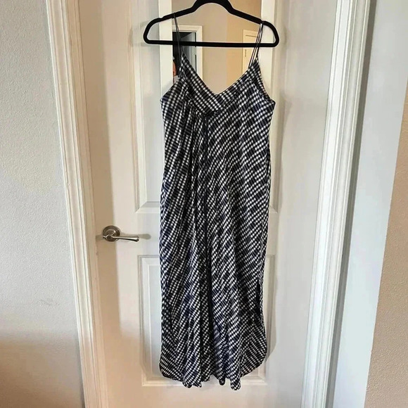 Blue and White Umber & Ochre Checkered Maxi Dress Size Medium - Picture 4 of 5